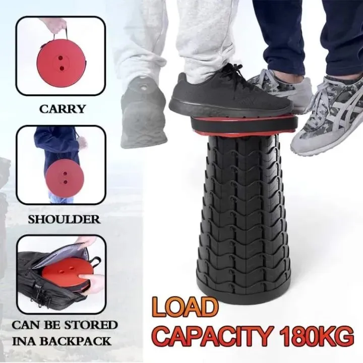 Portable Retractable Folding Stool Chair Carry Anywhere.
