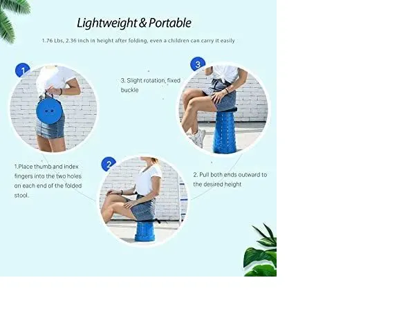 Portable Retractable Folding Stool Chair Carry Anywhere.