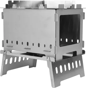 Portable Stainless Steel Wood Burning Camping Stove Windproof Backpacking Stove for Outdoor Activities