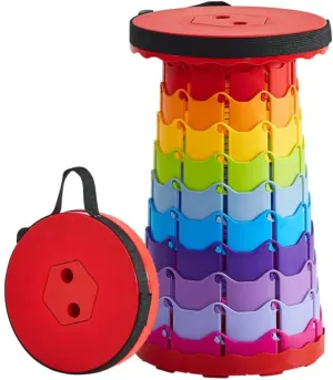 Portable Telescoping Folding Camping Stool, Outdoor Foldable Beach Chair, Folding Camping Chair for Travel Hiking Fishing Garden