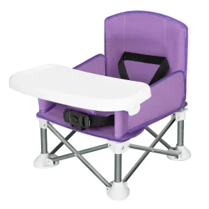 Portable Toddler Booster Seat - Easy-Fold Eating Lawn Camping Chair for Indoor and Outdoor Adventures (Purple-B)