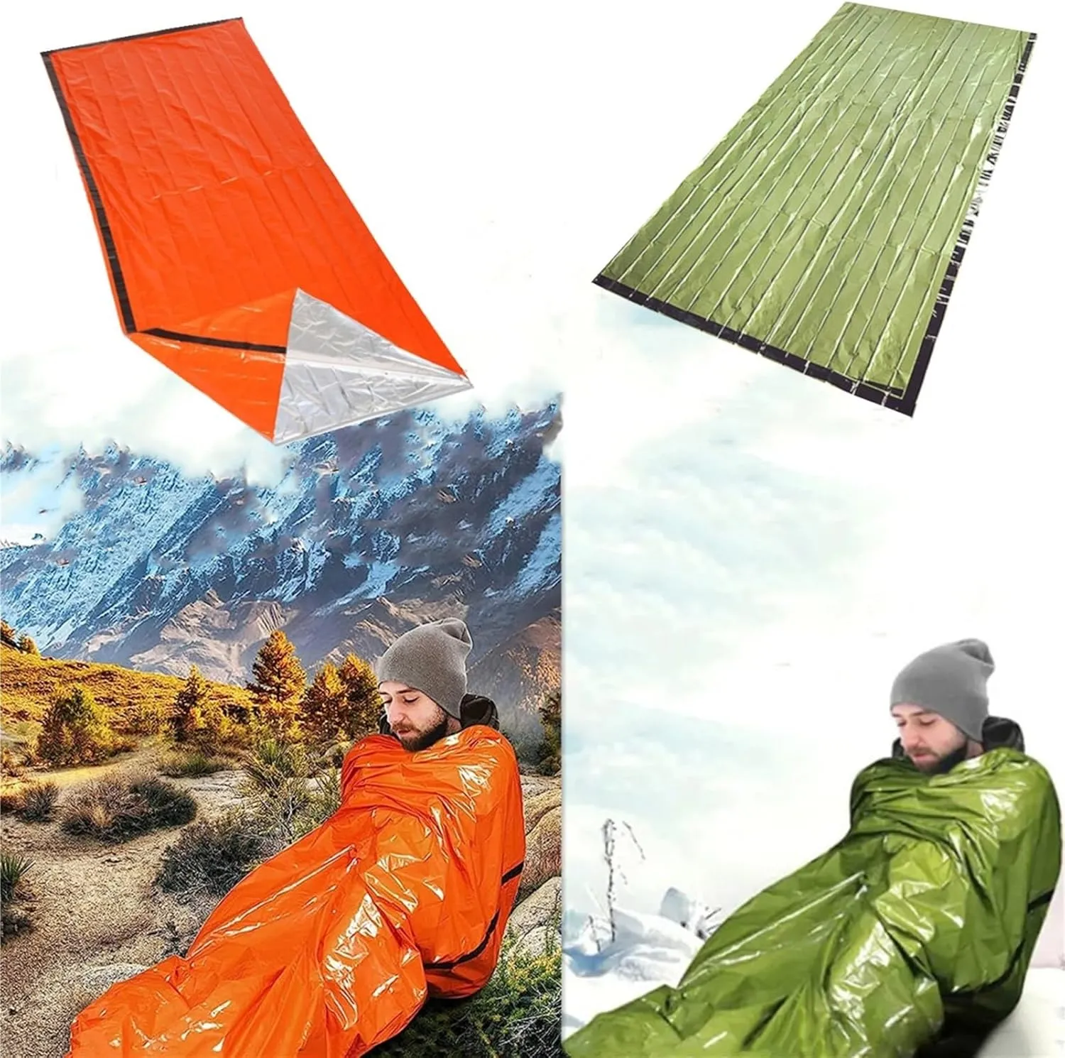 Portable Waterproof Emergency Survival Sleeping Bag Outdoor Camping Gear Thermal Sack First Aid Kit Mylar Blanket