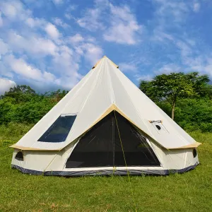 Portable Yurt Tent for 4/8 Person Family Camping Tent UPF50 , 4 Season Bell Tent Large Hot Tent 900D Oxford Yurt House for All Year Living Glamping