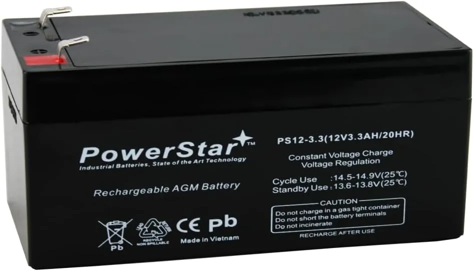 PowerStar 12V 3.3ah Battery for DriveMotion SB1235 12V 3.2Ah F1 Battery