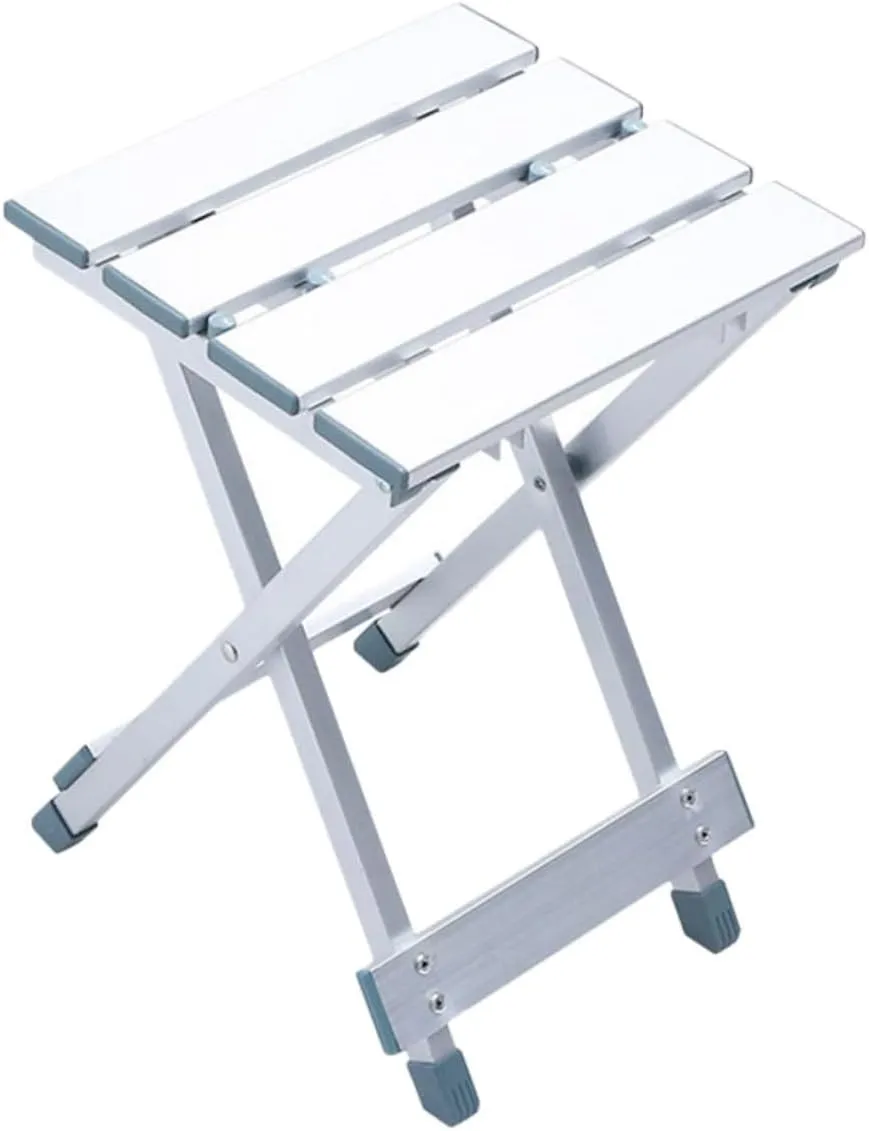 PRETYZOOM 1Pc Portable Aluminum Folding Stool for Camping Fishing Outdoor Activities Lightweight Strong Load Bearing Capacity Compact Design for and Carrying