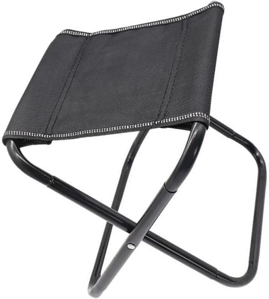 PRETYZOOM Portable Folding Stool Chairs Outdoor Stool Folding Camp Stool Camping Stool Foldable Stool Folding Stools for Adults Portable Camping Chair Portable Chair Small Chair Black Steel