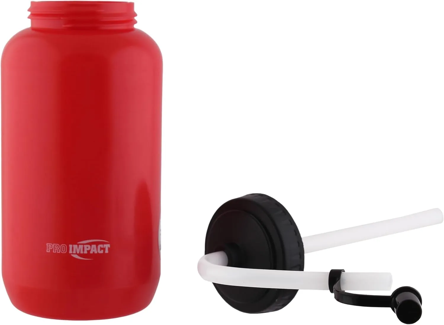 Pro Impact Squeezable Water Bottle Bendable Long Straw - LDPE BPA Free Plastic - Hydration for Baseball Hockey Gym MMA Yoga Boxing Cycling Softball Football Lacrosse (35.5 Oz.)