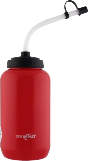 Pro Impact Squeezable Water Bottle Bendable Long Straw - LDPE BPA Free Plastic - Hydration for Baseball Hockey Gym MMA Yoga Boxing Cycling Softball Football Lacrosse (35.5 Oz.)