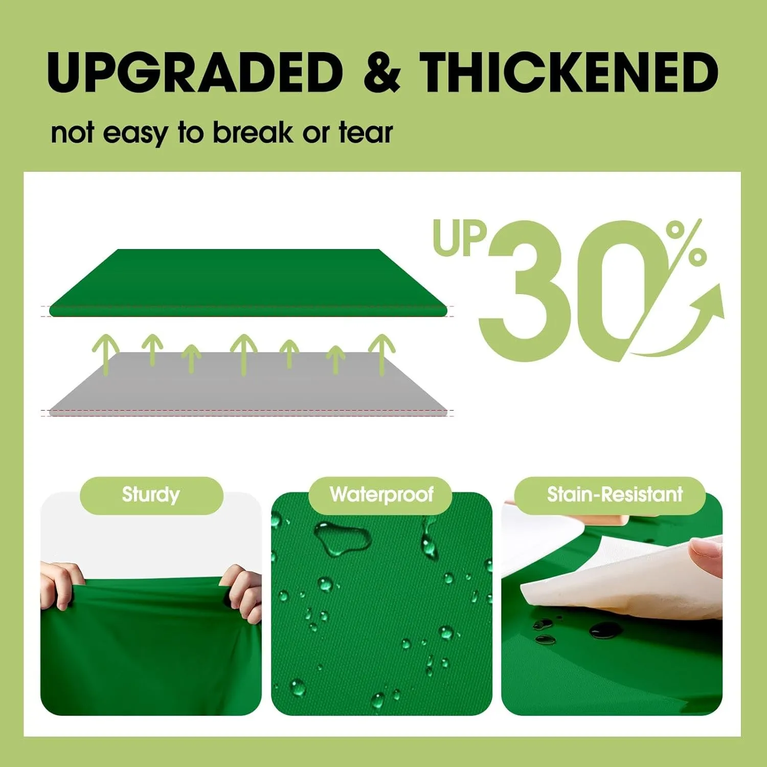 Pureegg Plastic Table Cloth Disposable 20 Pack, 54 x 108 Inch Table Cloths, St Patricks Day, Christmas Decorations, Tablecloths, Rectangle, Forest, Emerald, Plastic Cover, Leakproof & Sturdy, Green