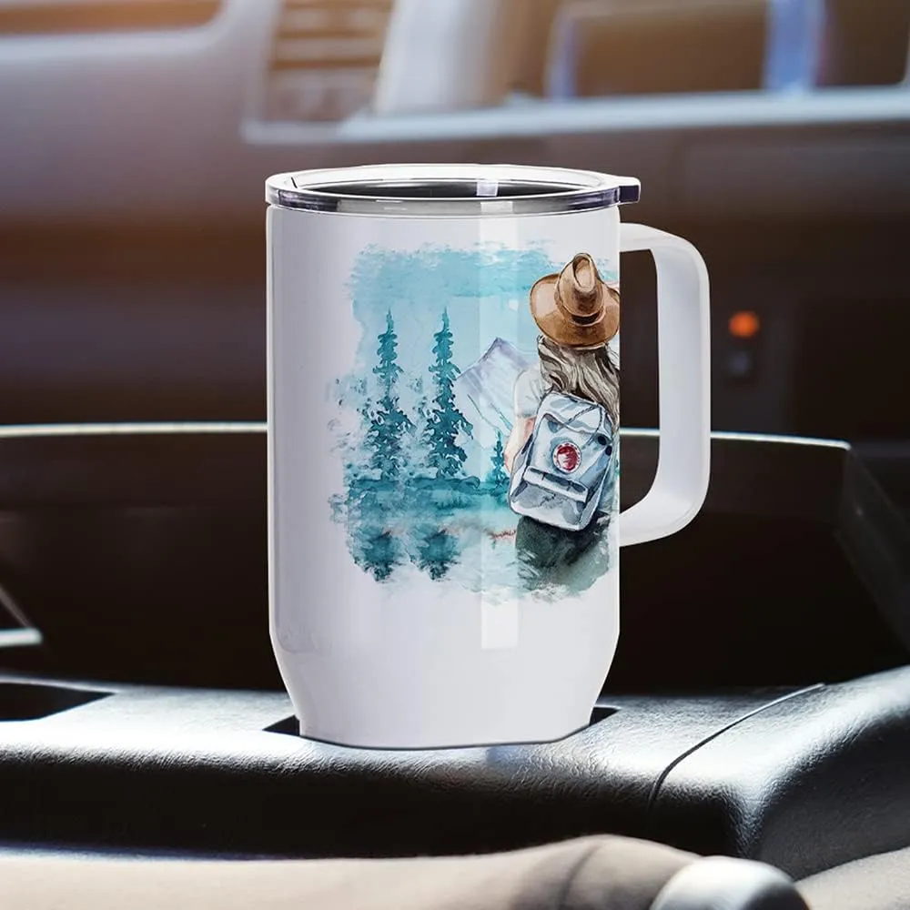 PYD Life Sublimation Tumblers Blanks with Handle 25 OZ Coffee Travel Car Stainless Steel Mugs Cups with Leakproof Lid for Mug Tumbler Heat Press Sublimation Oven Printing 4 Pack