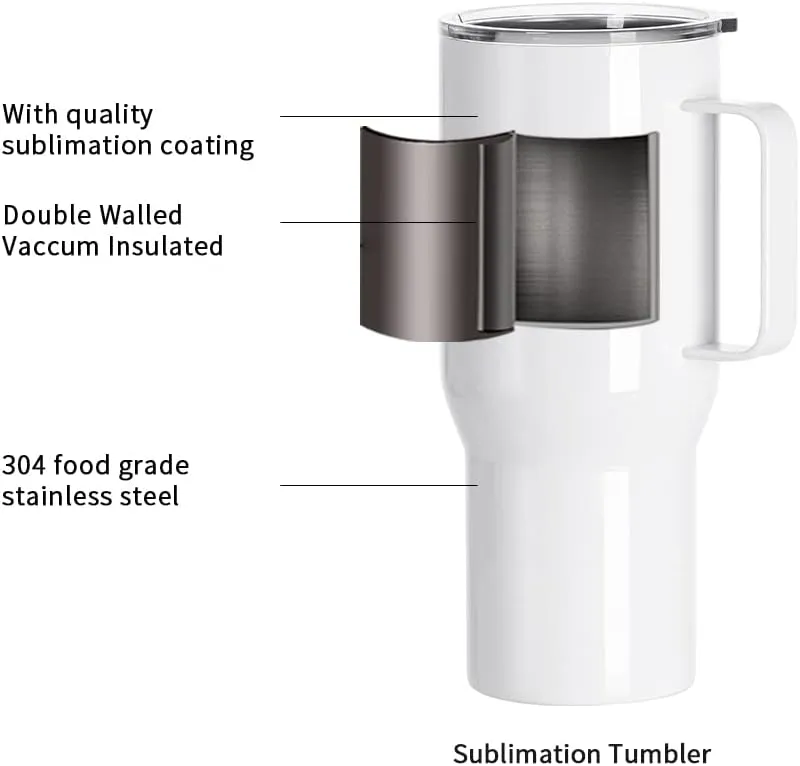 PYD Life Sublimation Tumblers Blanks with Handle 25 OZ Coffee Travel Car Stainless Steel Mugs Cups with Leakproof Lid for Mug Tumbler Heat Press Sublimation Oven Printing 4 Pack