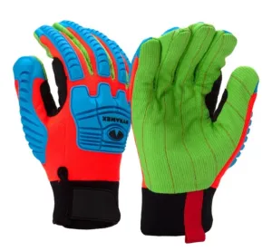 Pyramex® Hi-Vis Impact Resistant ANSI Cut Level A2 Safety Work Gloves - GL804C