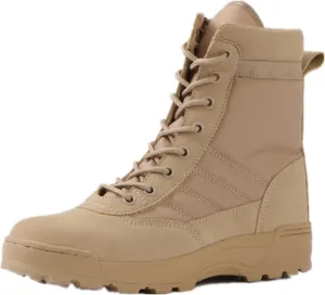 QMFUR Men’s Military Boots Outdoor Hiking Work Boot Tactical Durable Combat Boot Army Shoes
