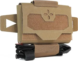 Range Battle Belt IFAK | Ambidextrous Individual First Aid Trauma Kit | Tourniquet, Trauma Dressing, Gauze (Coyote Brown)