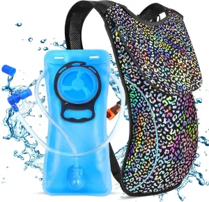 Rave Hydration Pack, Hydration Backpack with 2L Hydration Bladder, Festival Essential Water Backpack for Hiking, Running, Cycling, and Music Festivals