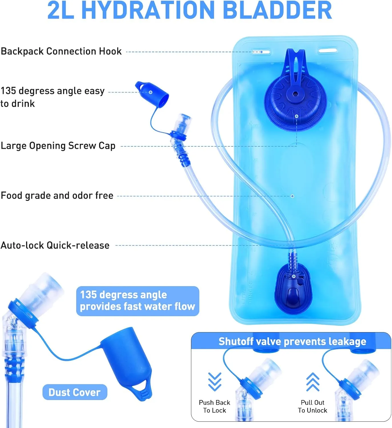 Rave Hydration Pack, Hydration Backpack with 2L Hydration Bladder, Festival Essential Water Backpack for Hiking, Running, Cycling, and Music Festivals