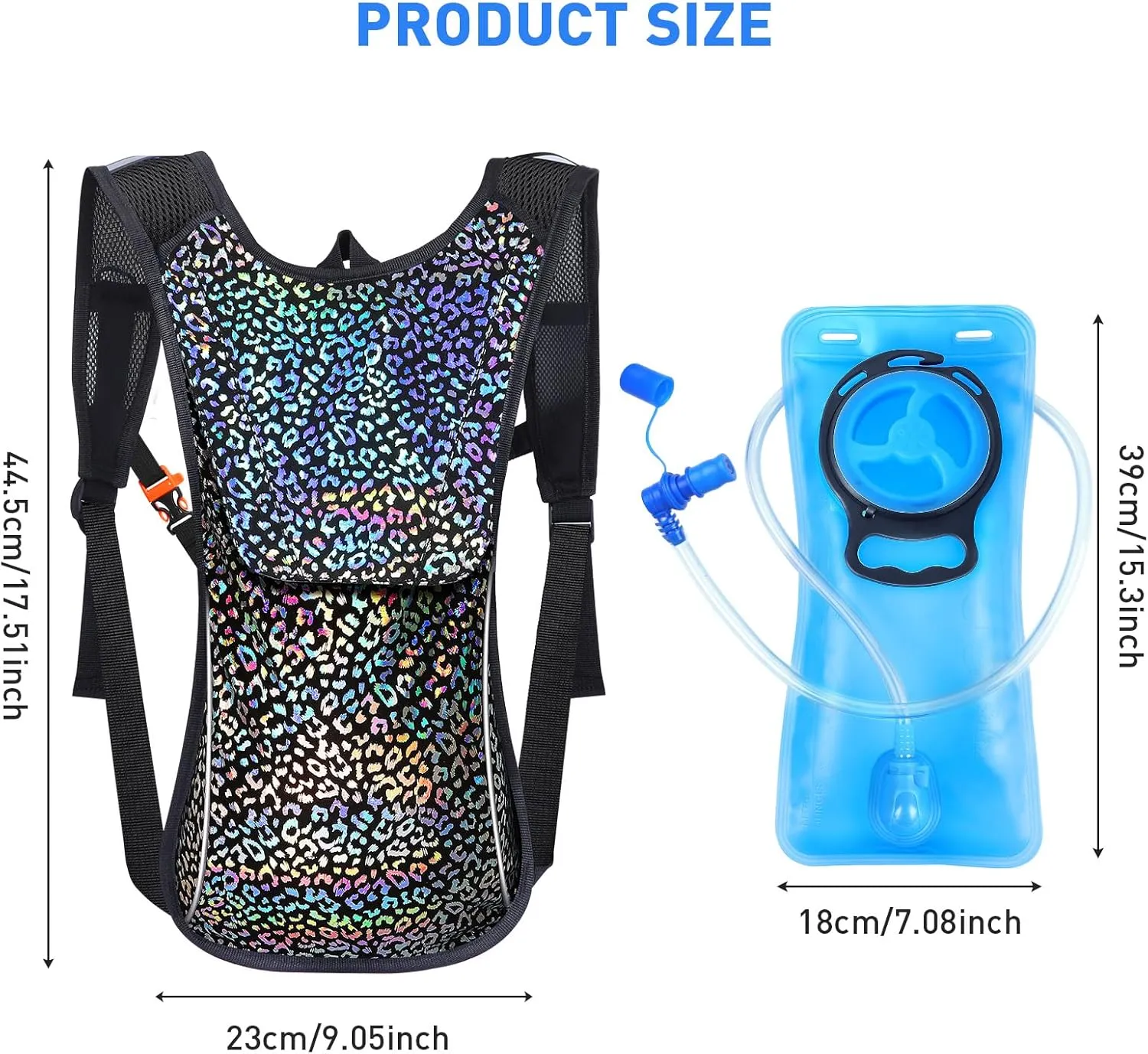 Rave Hydration Pack, Hydration Backpack with 2L Hydration Bladder, Festival Essential Water Backpack for Hiking, Running, Cycling, and Music Festivals