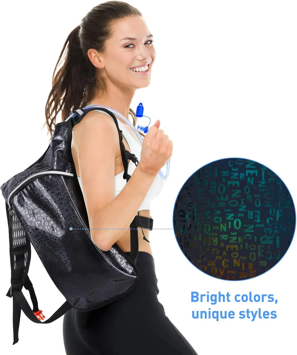 Rave Hydration Pack, Hydration Backpack with 2L Hydration Bladder, Festival Essential Water Backpack for Hiking, Running, Cycling, and Music Festivals