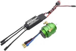 RC Boat 2440 KV4500 Brushless Motor 2S-3S 40A 5V/3A ESC and Water Cooling Jacket Kit for RC Boat Jet Drive Speed Boat Marine