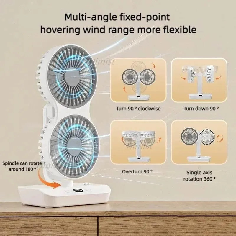 Rechargeable Camping Fan - Lightweight Dual Blade Outdoor Cooler