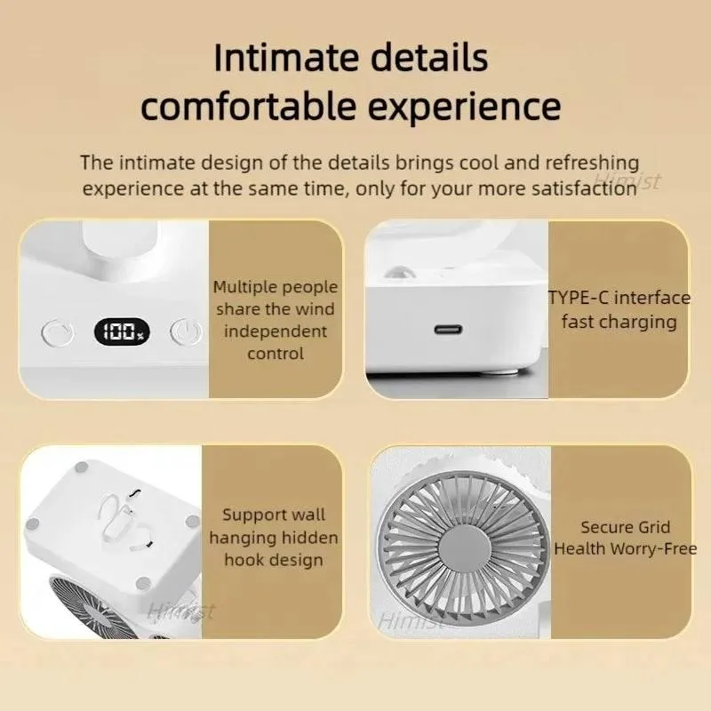 Rechargeable Camping Fan - Lightweight Dual Blade Outdoor Cooler