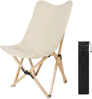 Recliner Chair,Wooden Beach Portable Camping LawnFolding Outdoor Picnic Patio Chair Butterfly Chair for Hiking BBQ Beach Traveling Picnic with Storage Bags,No Assembly Needed