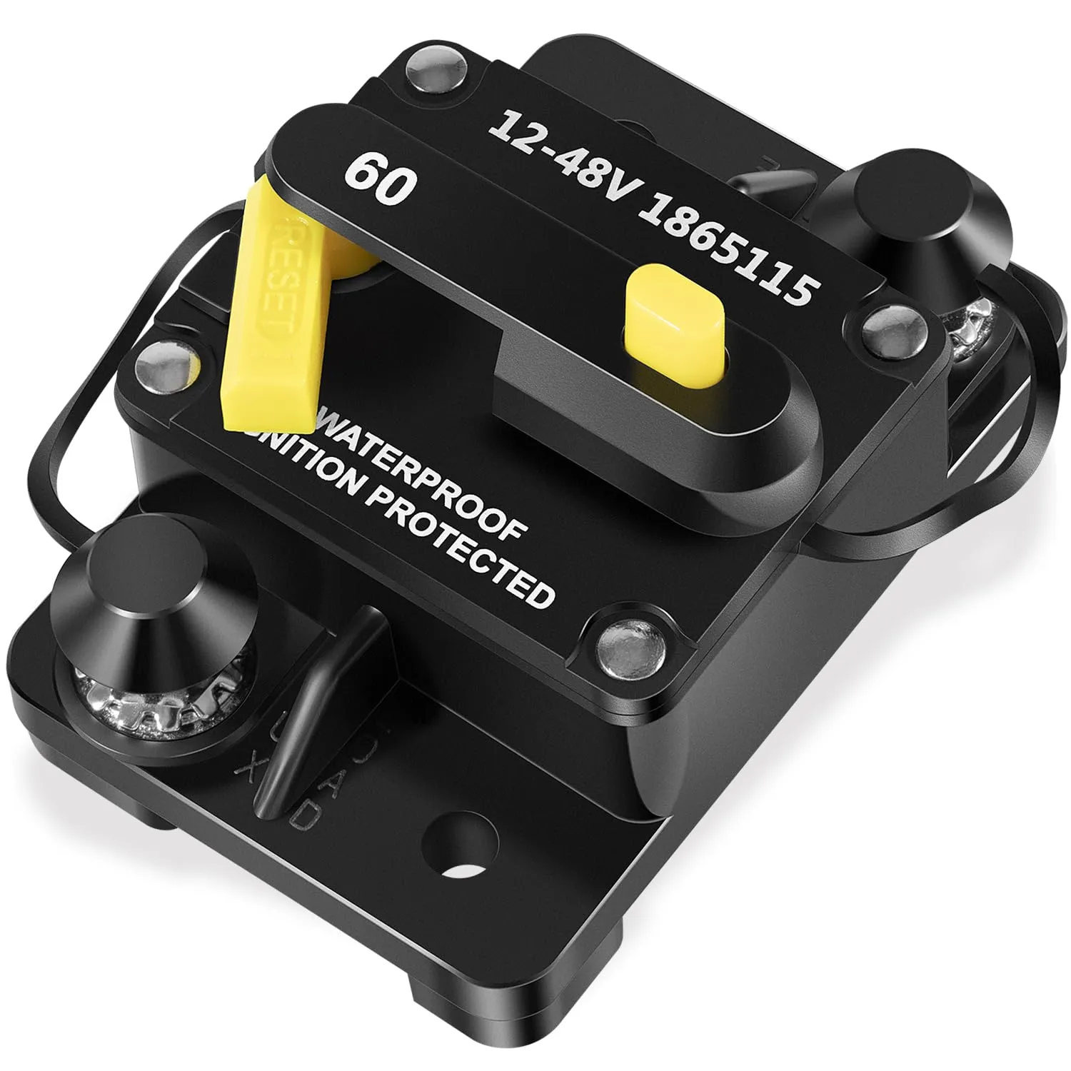 Replace for Minn Kota 1865115 Circuit Breaker MKR-27 60 AMP with Stainless Steel 1/4" Studs & Protective Insulator - Fit for Minn Kota12V/24V/36V/48V Electric Trolling Motors -Manual Reset-Waterproof