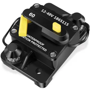 Replace for Minn Kota 1865115 Circuit Breaker MKR-27 60 AMP with Stainless Steel 1/4" Studs & Protective Insulator - Fit for Minn Kota12V/24V/36V/48V Electric Trolling Motors -Manual Reset-Waterproof