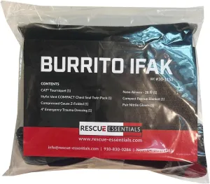 Rescue Essentials Burrito IFAK, Idividual First Aid Kit (Black)
