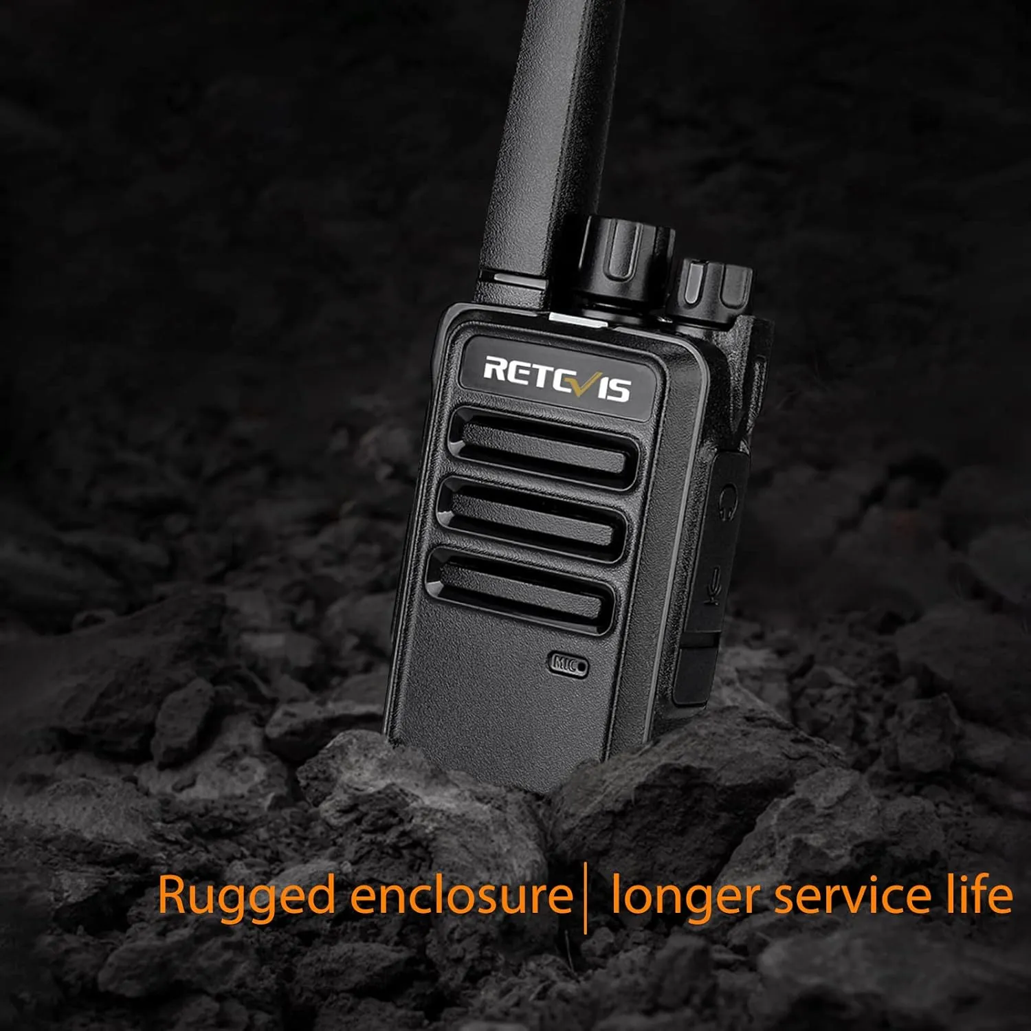 Retevis RT68 Two Way Radios with Earpiece, Heavy Duty Walkie Talkies for Adults, Compact 2 Way Radio Long Range Rechargeable with USB Charging Base, for Restaurant Church Security School (6 Pack)