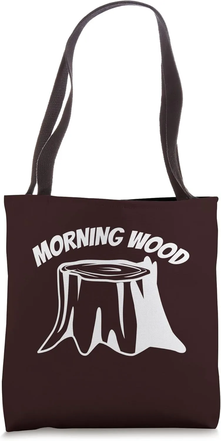 Retro Morning Wood Lumber Company Camping Apparel Campers Tote Bag
