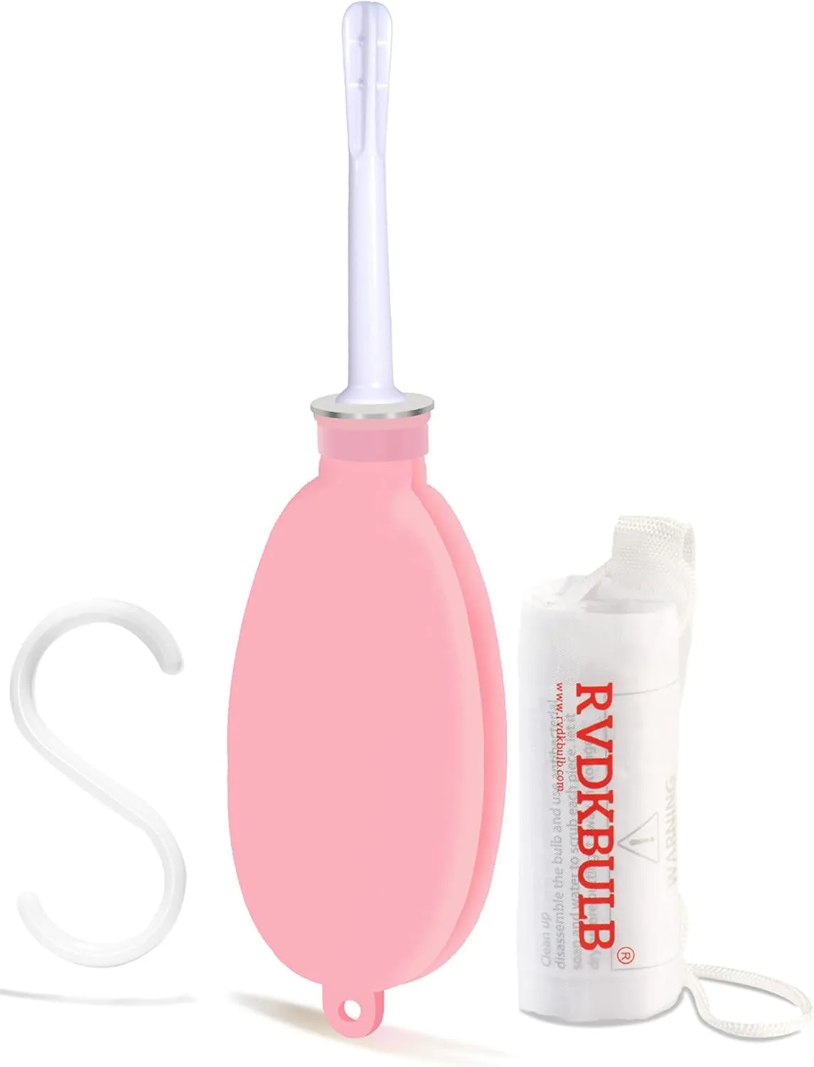 Reusable Silicone Travel Douche Bag - Vaginal Douche for Women, Pocket Size, 24 Fl Oz Capacity, Pink
