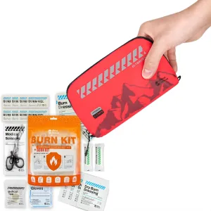 RHINO RESCUE Bundle-Mini First Aid Kit Ultralight Waterproof Medical Kit for Hiking, Backpacking&Burn Kit, 4pcs Burn Dressings 4x4”, 8pcs Burn Gel Packets 3.5g, 4pcs Burn Pads