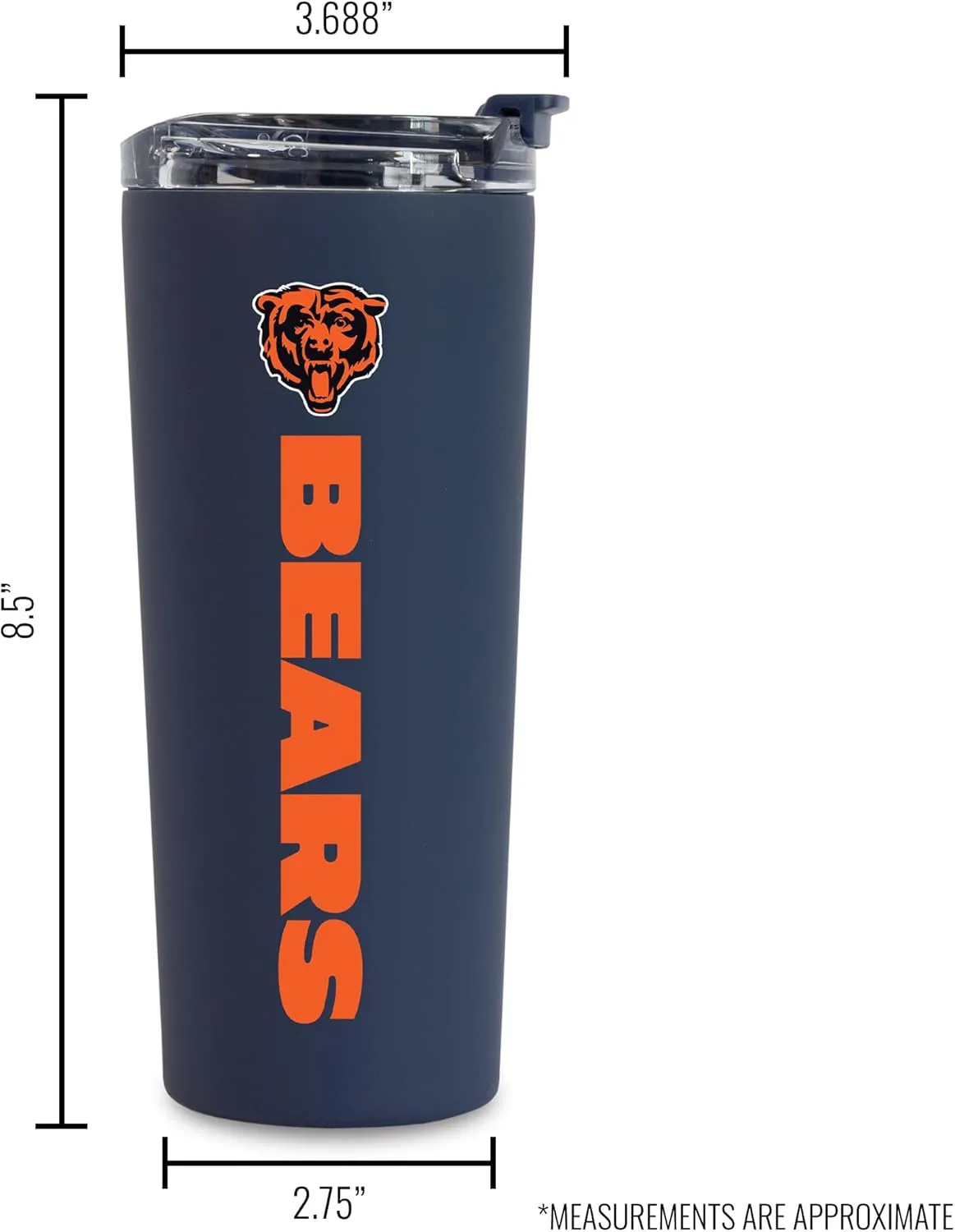 Rico Industries NFL Football 24oz Stainless Steel Tumbler with Lid and Dual Functioning Lid