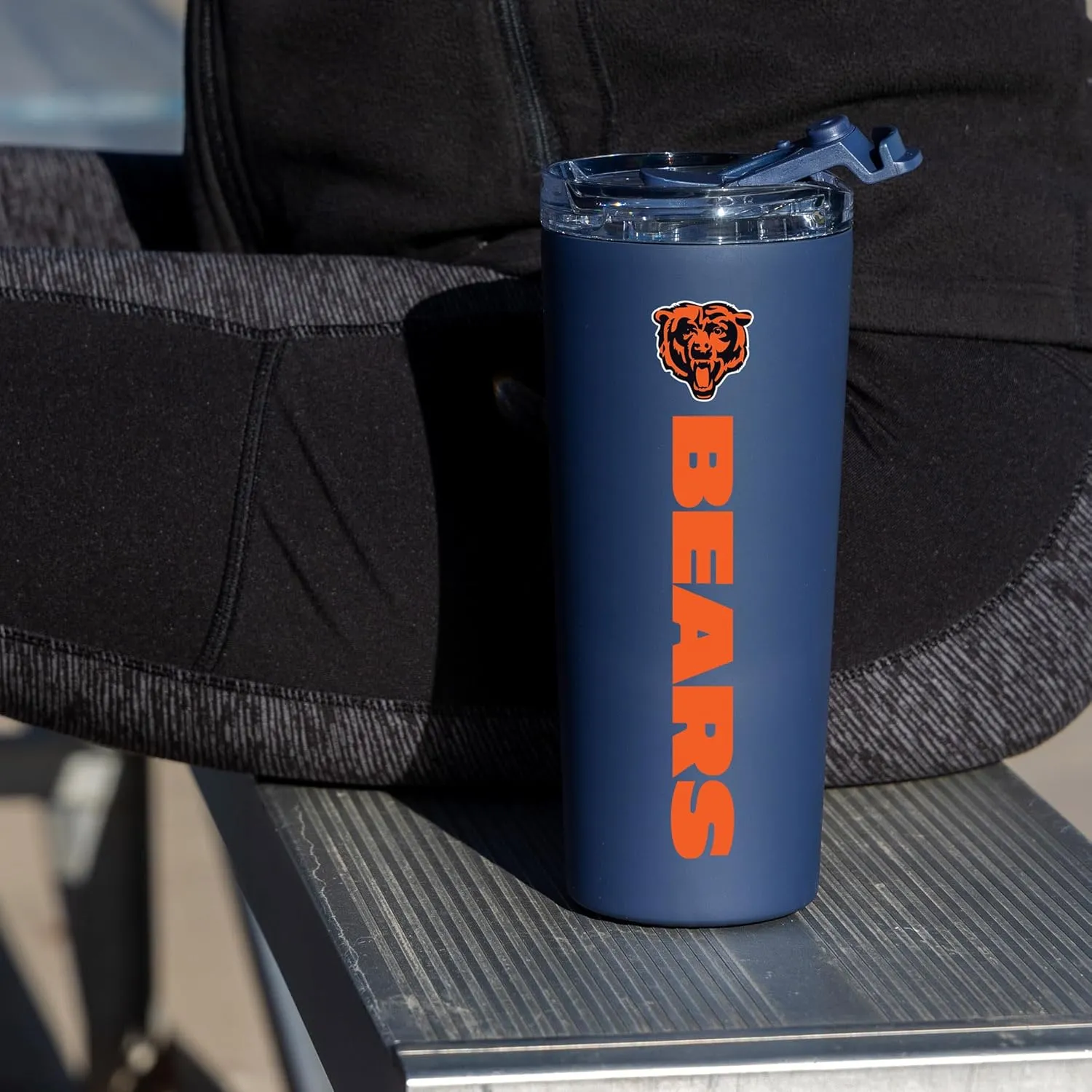 Rico Industries NFL Football 24oz Stainless Steel Tumbler with Lid and Dual Functioning Lid