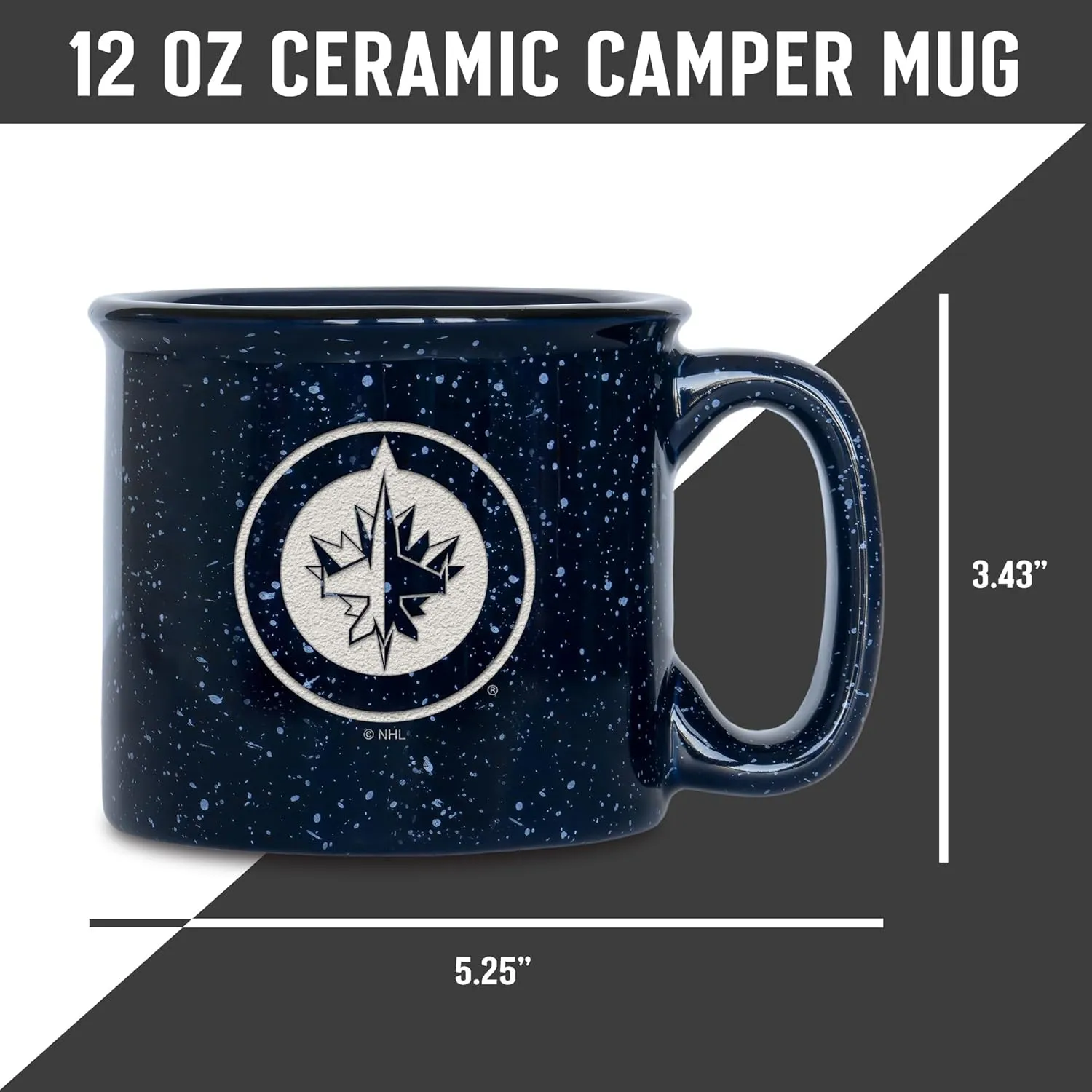 Rico Industries NHL Hockey Speckle 12oz Laser Engraved Campfire Mug