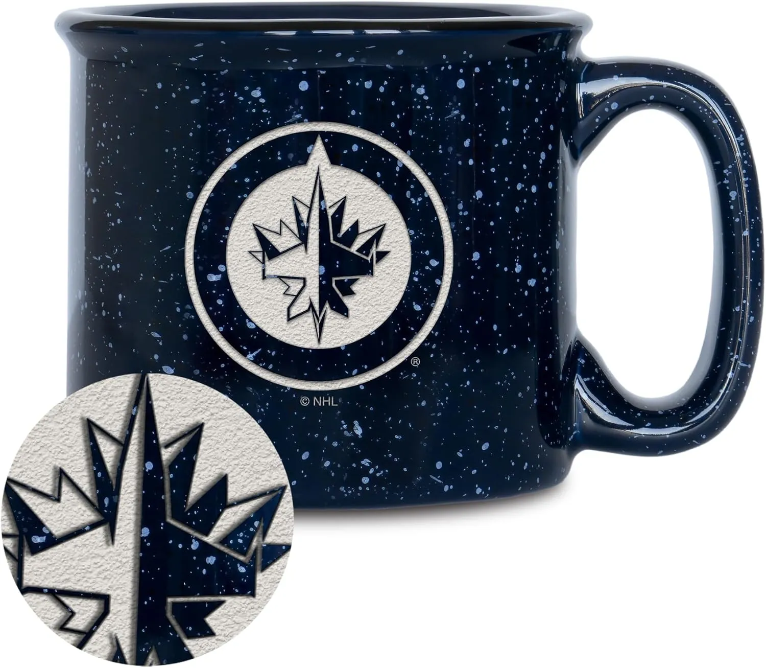 Rico Industries NHL Hockey Speckle 12oz Laser Engraved Campfire Mug