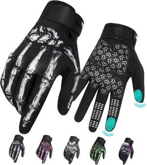 RIGWARL Motorcycle Gloves for Men Women Touchscreen, Lightweight Dirt Bike Glove Non-Slip, Skeleton Motorcycle Riding Glove