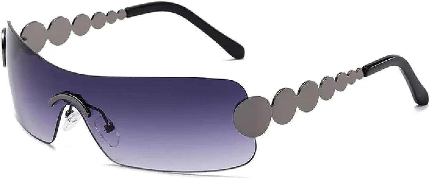 Rimless Rectangle Sunglasses Women for Female Vintage Punk Sun Glasses
