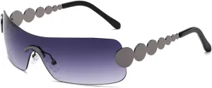 Rimless Rectangle Sunglasses Women for Female Vintage Punk Sun Glasses