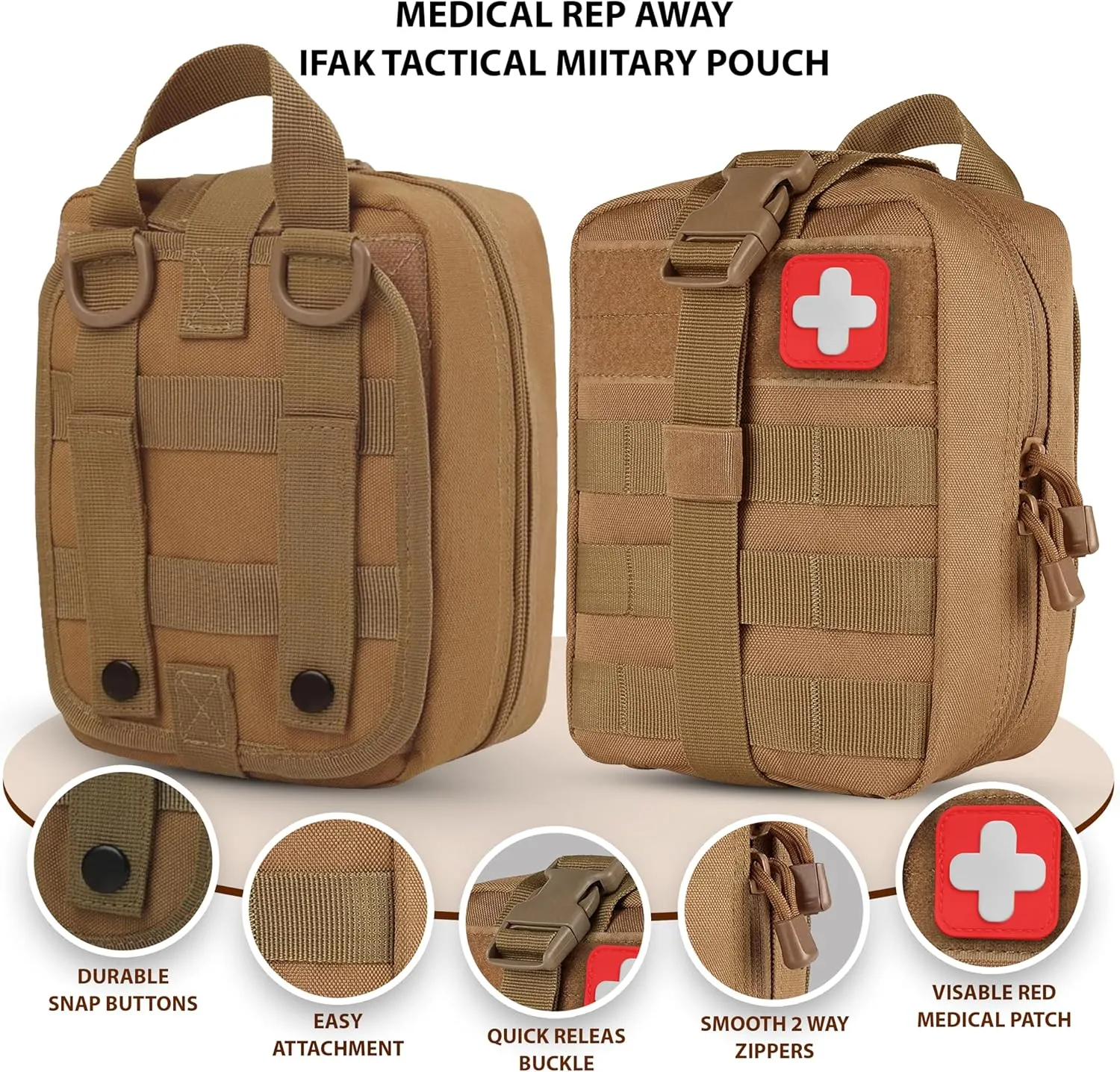 Rip Away IFAK Pouch - Tactical Medical Bag for EMS, Outdoor Adventures, and Rescue, Tactical Aid Bag, Durable and Weather-Resistant, Tactical Medical Pouch