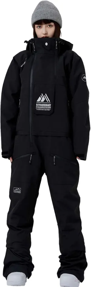 RIUIYELE Womens Mens One Pieces Ski Suits Jumpsuits Insulated Waterproof Snowsuits Winter Outdoor Snowboard Coveralls
