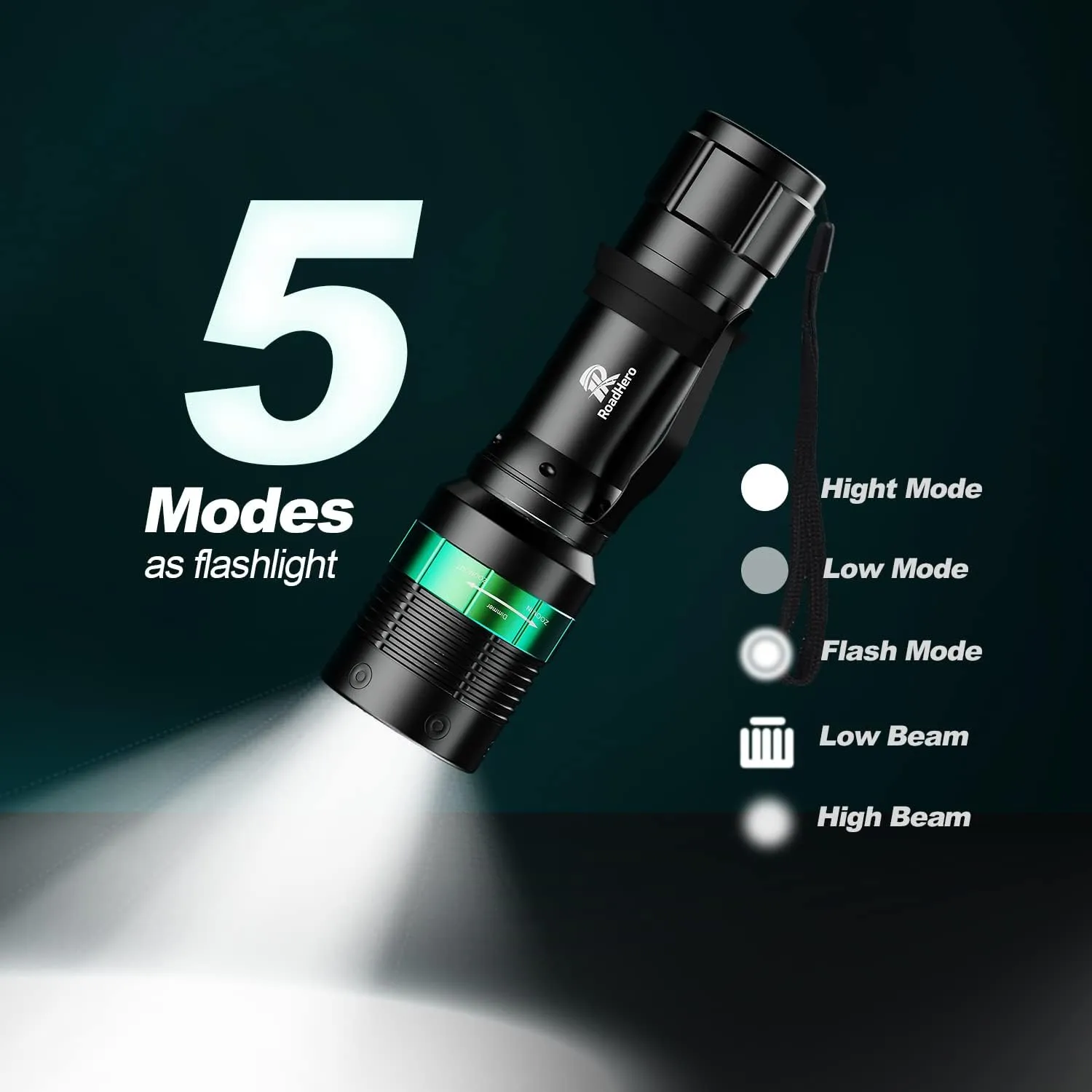 RoadHero 8 Pieces 11 Inch Traffic Wand with Strobe Modes LED Safety Signal Flashlight Wand with Wrist Strap and Side Clip for Traffic Control, Parking, Using 3 AAA Batteries, Batteries Not Included