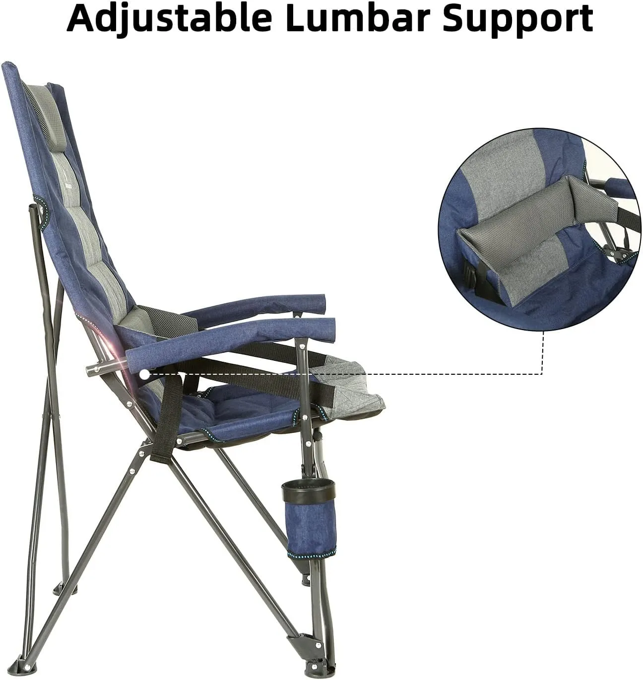 ROCK CLOUD Folding Camping Chair with Storage Pocket and Side Table Compact Portable Camp Chairs Outdoor for Camp Lawn Hiking Fishing Sports