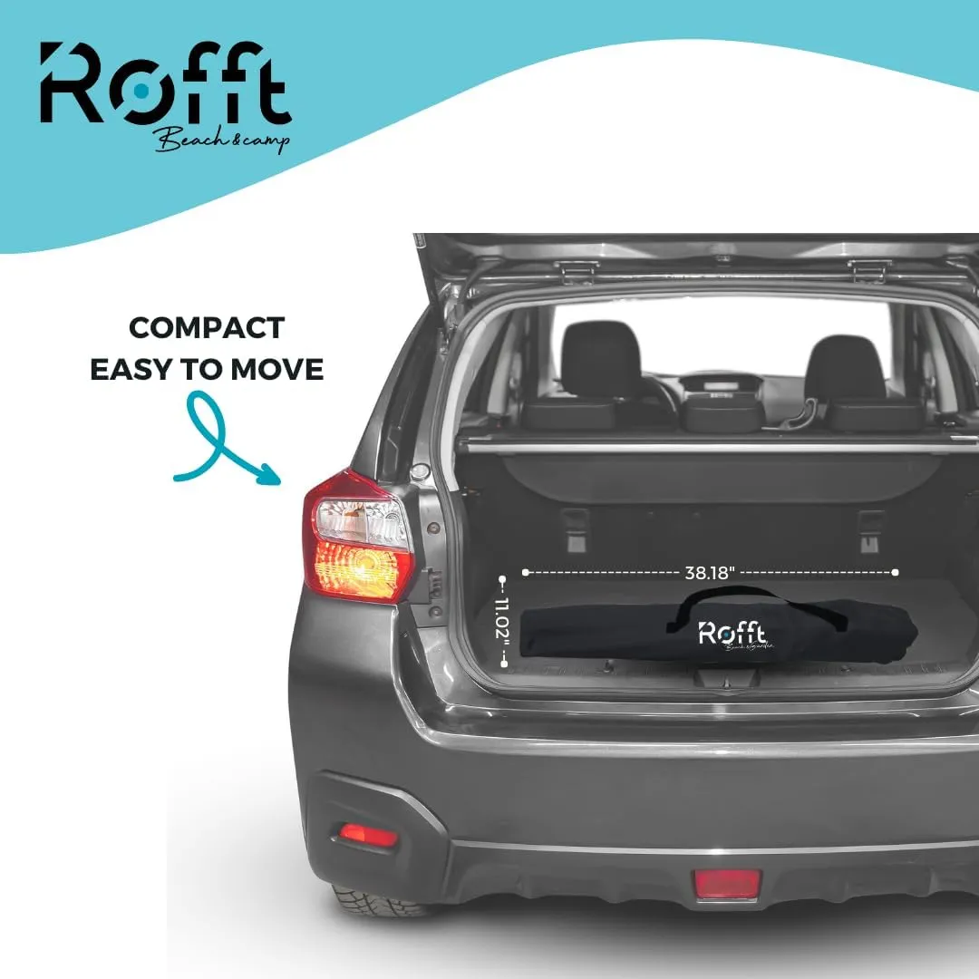 ROFFT Portable Camping Chair with Can Cooler, Fully Seat and Back with Side cooler Pocket and Cup Holder, Carry Bag Included, Collapsible Chair for Camping, events, Beach, and Sports