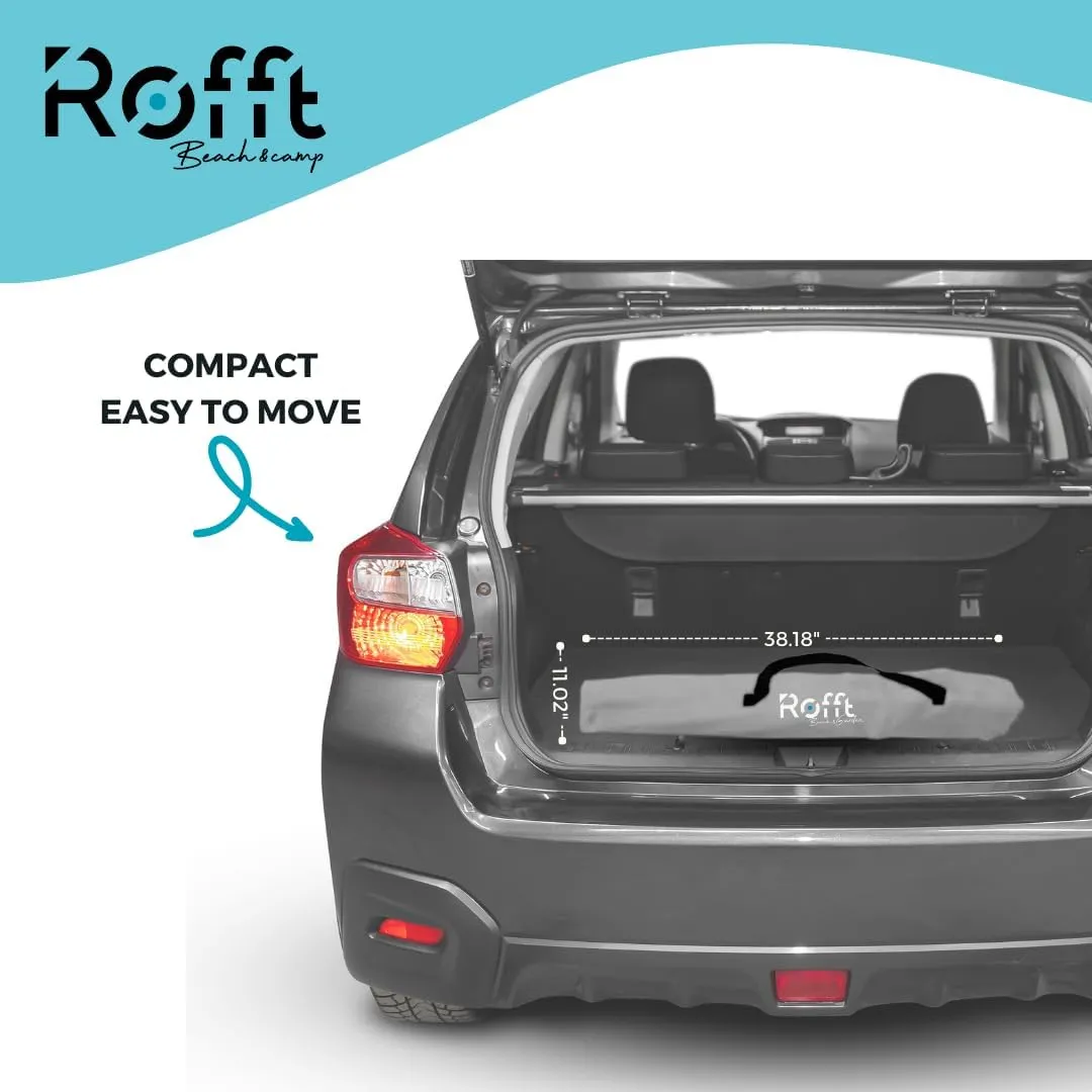 ROFFT Portable Camping Chair with Can Cooler, Fully Seat and Back with Side cooler Pocket and Cup Holder, Carry Bag Included, Collapsible Chair for Camping, events, Beach, and Sports