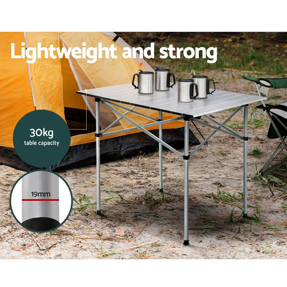 Roll Up Camping Table Foldable Portable Picnic Garden BBQ Desk 70CM