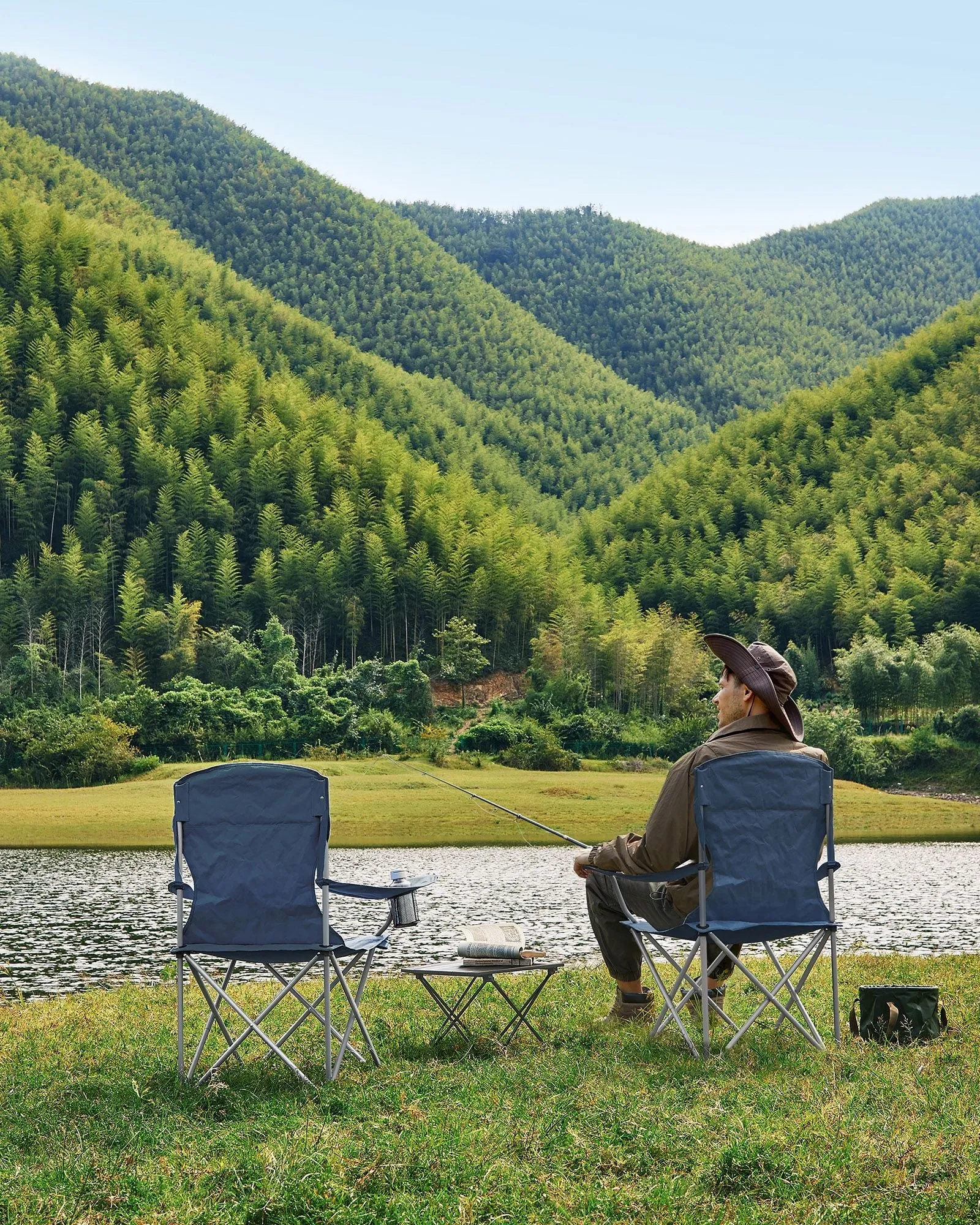 Rootz 2 Pack Twilight Blue Camping Chairs - Steel Frame - Oxford Cloth - Portable Folding Chairs - Compact Design - Lightweight - 54cm x 86cm x 97cm