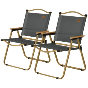 Rootz 2 Piece Set Camping Chairs - Foldable Beach Chairs - Steel Frame - Portable with Handle - 54x59x78cm, 130kg Load Capacity