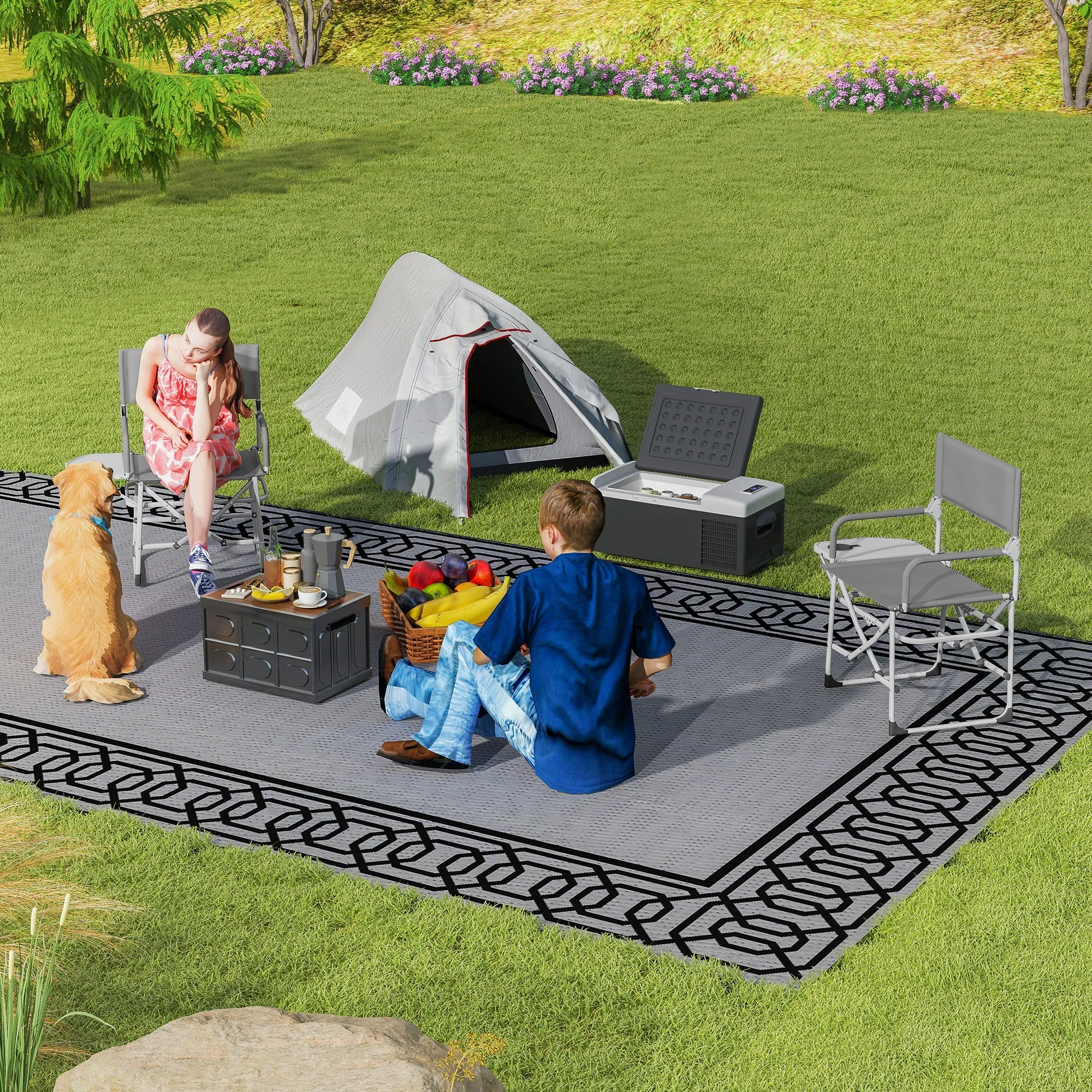 Rootz Camping Chair Garden Chair - Foldable Chair - Fishing Chair - UV Resistant - 81cm x 51cm x 87cm